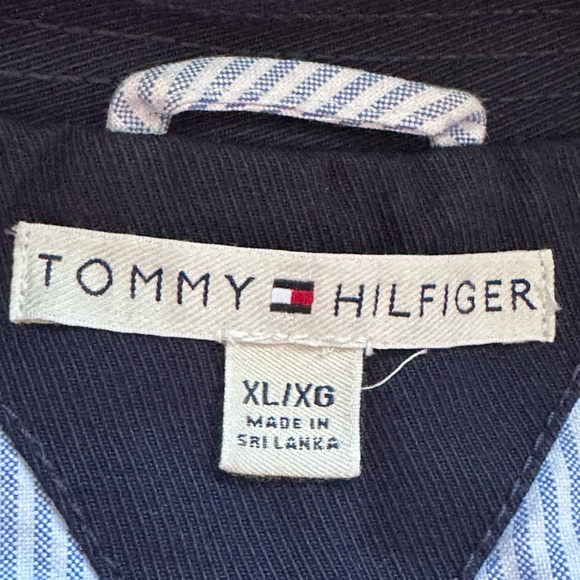 Tommy Hilfiger Blue Jean Military Jacket Brass 6 Buttons Sz XL/XG Extra Large. - Picture 13 of 16